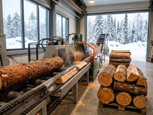 Заготовка и распил лиственничных дров в Костроме